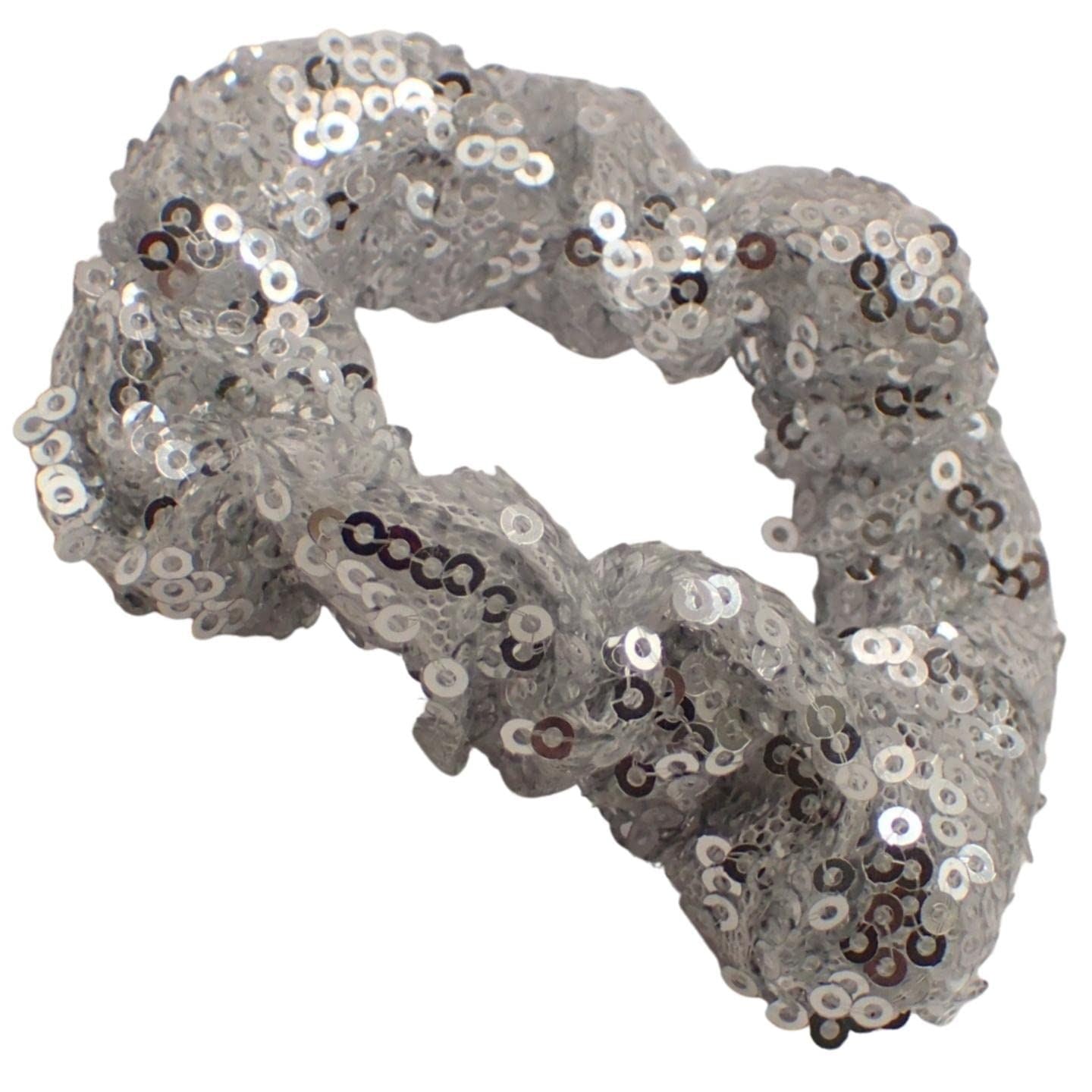 Sparkly Sequin Scrunchies Set of 2, Scrunchie for Girls Hair, Hair Tinsel Alternative, Sequins Bobble for Christmas, Hair Sequins for Girls & Women Bobbles, Xmas Hairstyle